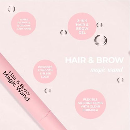 MCoBeauty - Hair & Brow Magic Wand - 2-in-1 Gel für Babyhaare und Augenbrauen - Flexible Silikonbürste mit Borsten - Vielseitiges Haar- und Brauengel - Geschenkidee