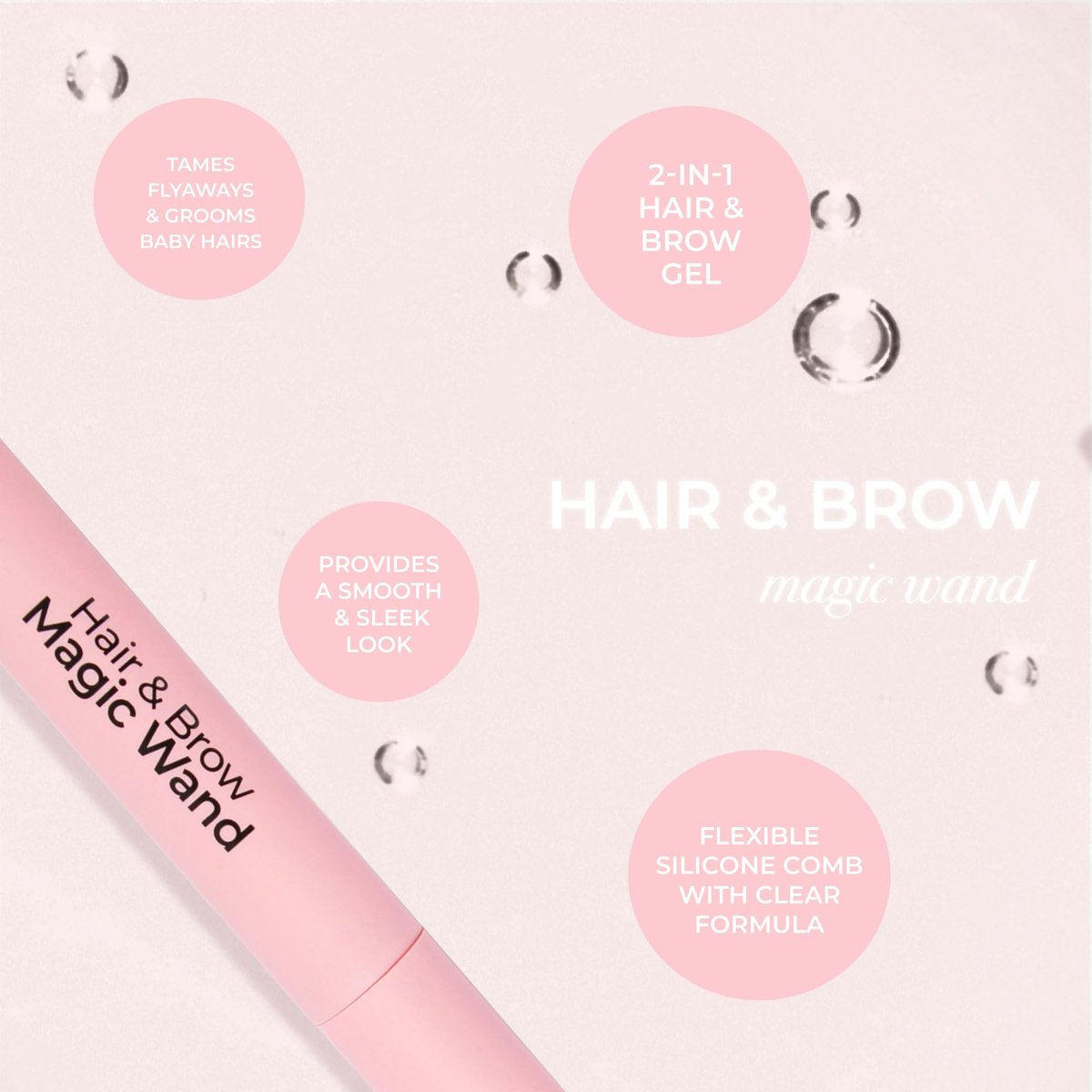 MCoBeauty - Hair & Brow Magic Wand - 2-in-1 Gel für Babyhaare und Augenbrauen - Flexible Silikonbürste mit Borsten - Vielseitiges Haar- und Brauengel - Geschenkidee