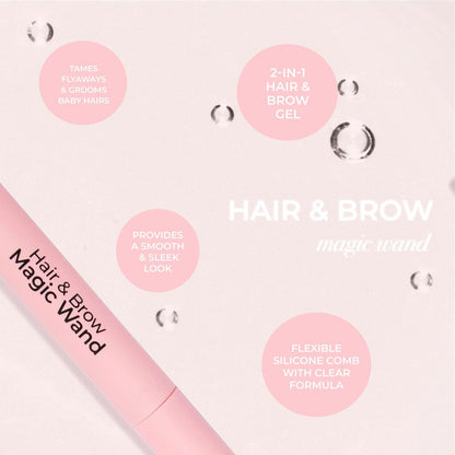 MCoBeauty - Hair & Brow Magic Wand - 2-in-1 Gel für Babyhaare und Augenbrauen - Flexible Silikonbürste mit Borsten - Vielseitiges Haar- und Brauengel - Geschenkidee