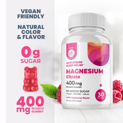 DR. MORITZ Magnesiumcitrat Gummies – Zuckerfrei, Beruhigende Magnesium Gummies für Kinder & Erwachsene, Unterstützt die Herz-Kreislauf-Gesundheit (30 Stück)