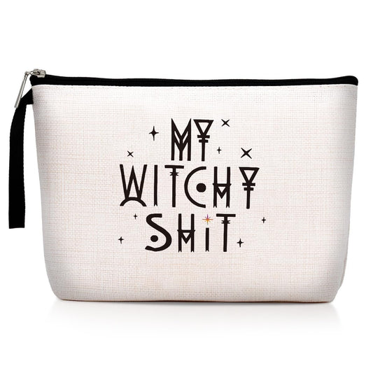 Witch Stuff Witchcraft Makeup Bag – Lustige Hexen-Geschenktasche für Frauen, Tarot-Liebhaberinnen, Halloween-Geburtstagsgeschenk – My Witchy Sht