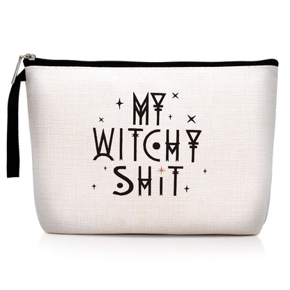 Witch Stuff Witchcraft Makeup Bag – Lustige Hexen-Geschenktasche für Frauen, Tarot-Liebhaberinnen, Halloween-Geburtstagsgeschenk – My Witchy Sht
