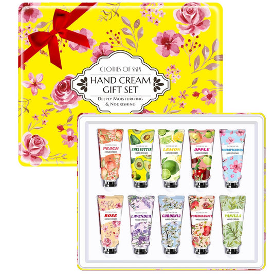10er Pack Handcreme Set – Muttertagsgeschenk, Geschenk für Lehrer, Krankenschwestern, Geburtstagsgeschenk für Frauen – natürliche Pflanzenduft Reisegröße Lotion für trockene Hände