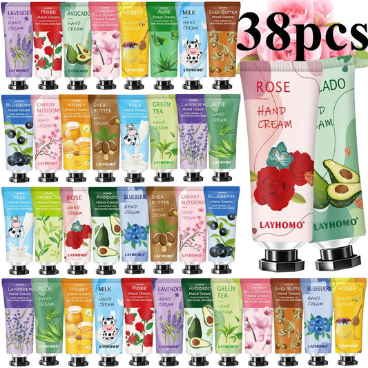38-teiliges Handcreme-Geschenkset | Muttertagsgeschenke, Dankeschön-Geschenke, Geschenke für Frauen | natürliche Pflanzendüfte, Reisegröße