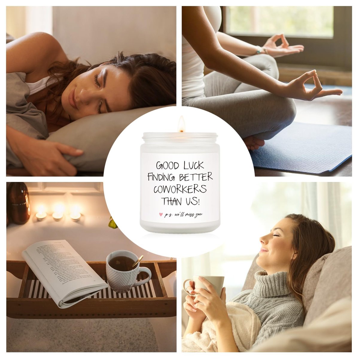 BAUBLEDAZZ Abschiedsgeschenk für Kollegen – Handgemachte Lavendel Sojawachs Kerze (7oz) – Lustiges Geschenk zum Abschied für Arbeitskollegen, Chef, Männer, Frauen, Freund