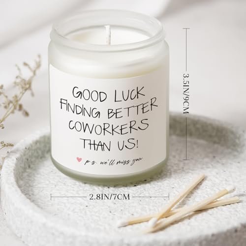 BAUBLEDAZZ Abschiedsgeschenk für Kollegen – Handgemachte Lavendel Sojawachs Kerze (7oz) – Lustiges Geschenk zum Abschied für Arbeitskollegen, Chef, Männer, Frauen, Freund