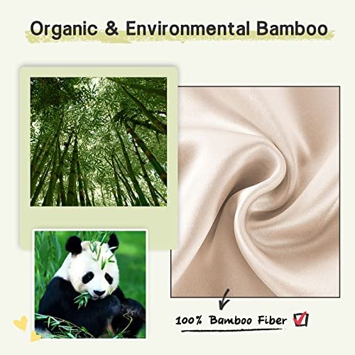 iCooBreeze 100% handgefertigte Bambus-Schlafmaske für Damen und Herren, Bio-Schlafmaske, lichtundurchlässig, große Größe, verstellbar (1 Stück, Apricot)