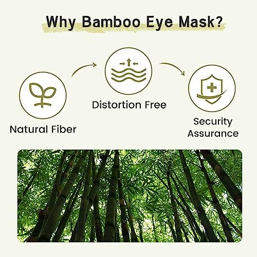 iCooBreeze 100% handgefertigte Bambus-Schlafmaske für Damen und Herren, Bio-Schlafmaske, lichtundurchlässig, große Größe, verstellbar (1 Stück, Apricot)
