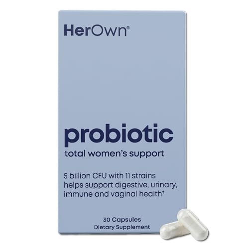 her own Probiotika für Frauen – 5 Milliarden KBE mit Präbiotika, unterstützt gesunde Verdauung, 11 Stämme, glutenfrei, sojafrei, vegan, Non-GMO, 30 Kapseln, 30 Portionen