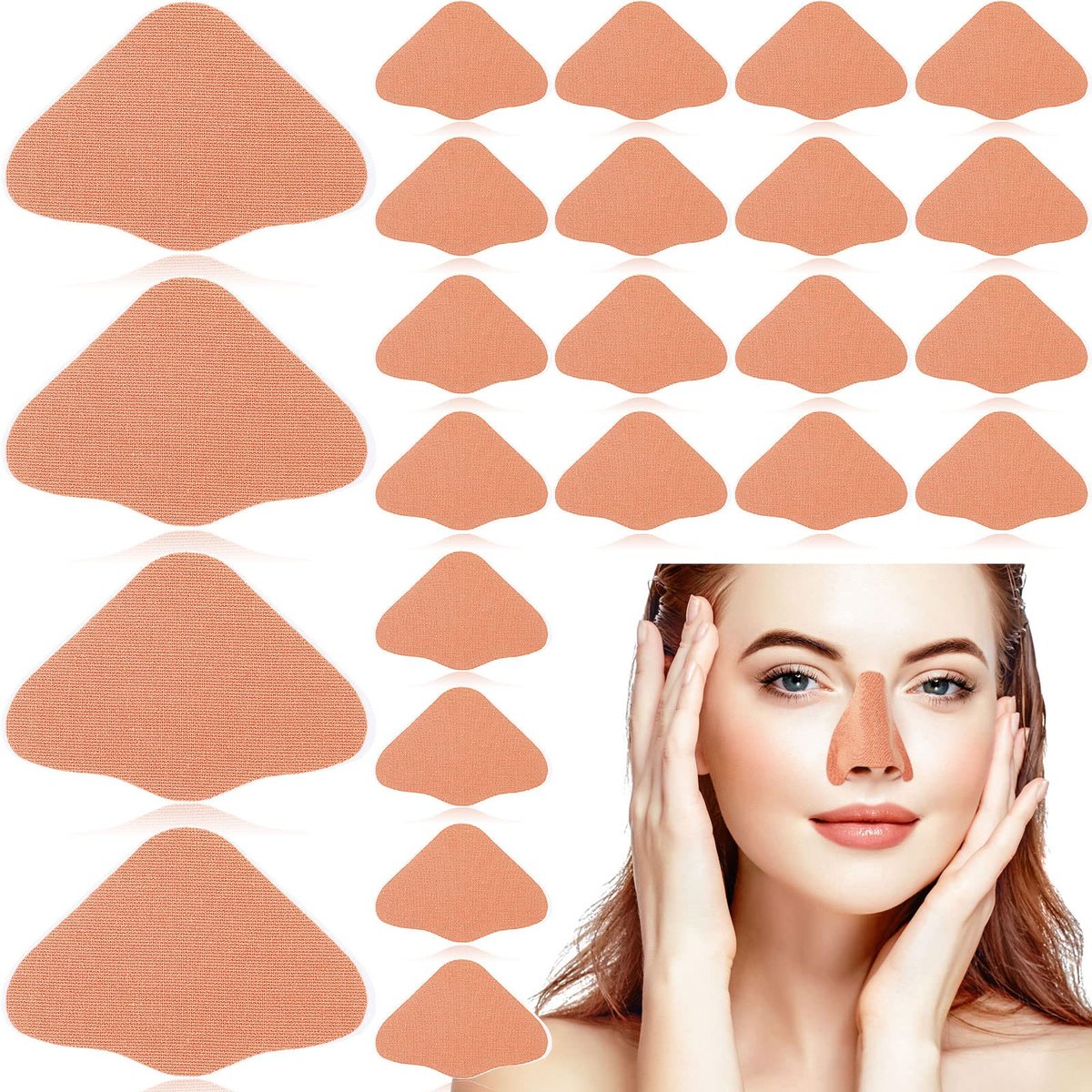 24er Set Sonnenschutz Nasenpflaster UV-Schutz Nasenabdeckung für Männer Frauen Sport Tanning Outdoor (Beige)