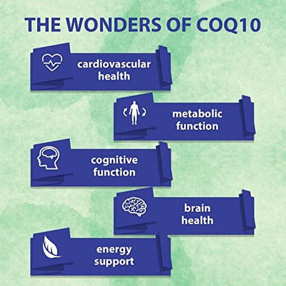 CoQ10 600 mg Weichkapseln | Hochabsorbierbares CoQ10 Ubiquinol Supplement | Reduzierte Form mit Vitamin E & Omega 3 6 9 | Antioxidans Kraftpaket für die Gesundheit | 60 Weichkapseln