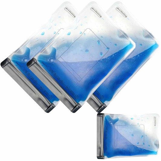 ECOMANNER 4er-Pack TSA-geprüfte Kulturbeutel auslaufsicher reißverschlussfrei, durchsichtig Quart-Größe für Reise-Handgepäck (2 kleine und 2 große Größen)