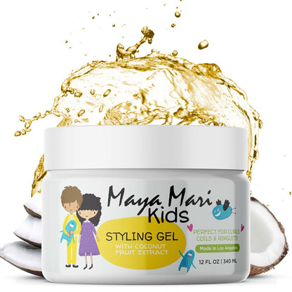 MAYA MARI Kinder Haargel mit Kokosnuss-Fruchtextrakt | Sanftes & sicheres Baby-Haargel für Kleinkinder | Sulfatfreies Haargel für Jungen & Mädchen, 355 ml
