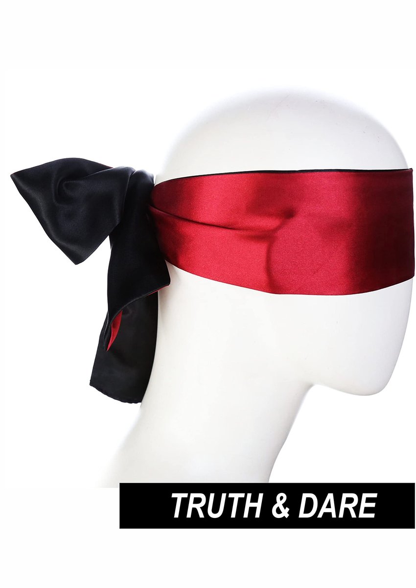 Satin Schlafmaske Rot Schwarz - Weiche Seidenschlafmaske mit verstellbarem Band 150 cm