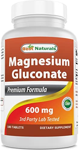 Best Naturals Magnesium Gluconat (35 mg elementares Magnesium aus 600 mg Magnesiumgluconat) 180 Tabletten