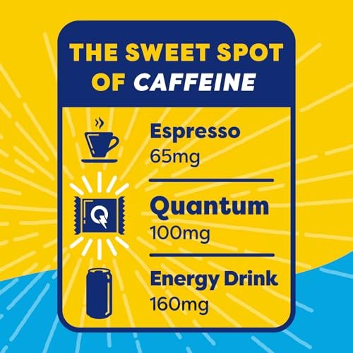 Quantum Energy Square: Energieriegel mit Koffein & 10g Protein – Leckerer, gesunder Snack für unterwegs (Vegan, glutenfrei, sojafrei, milchfrei) – Karamell-Mandel-Meersalz (8er Pack)