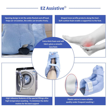 EZ Assistive Fersenpolster – Druckentlastung & Dekubitus-Prophylaxe, 1 Stück, Blau