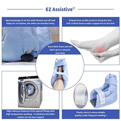 EZ Assistive Fersenpolster – Druckentlastung & Dekubitus-Prophylaxe, 1 Stück, Blau