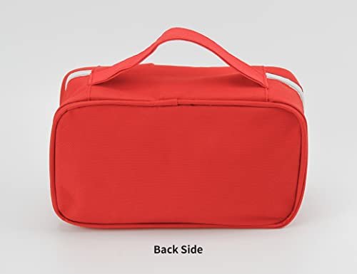 TOPASION Leerer Erste-Hilfe-Koffer Beutel, Reise-Medizintasche, Kleine Arzt-Tasche (Rot)