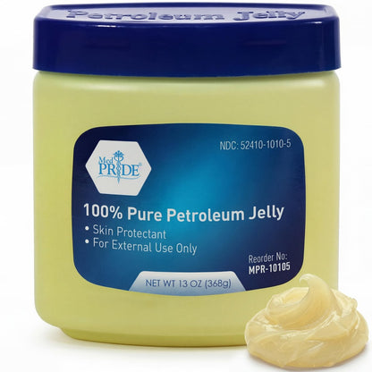 MED PRIDE 100% Reines Weißes Petroleum-Gel, 370 g – Hautschutz & Feuchtigkeitscreme für trockene Haut, rissige Hände, spröde Lippen, kleine Schnitte, Verbrennungen & Windelausschlag – Duftfrei & Hypoallergen