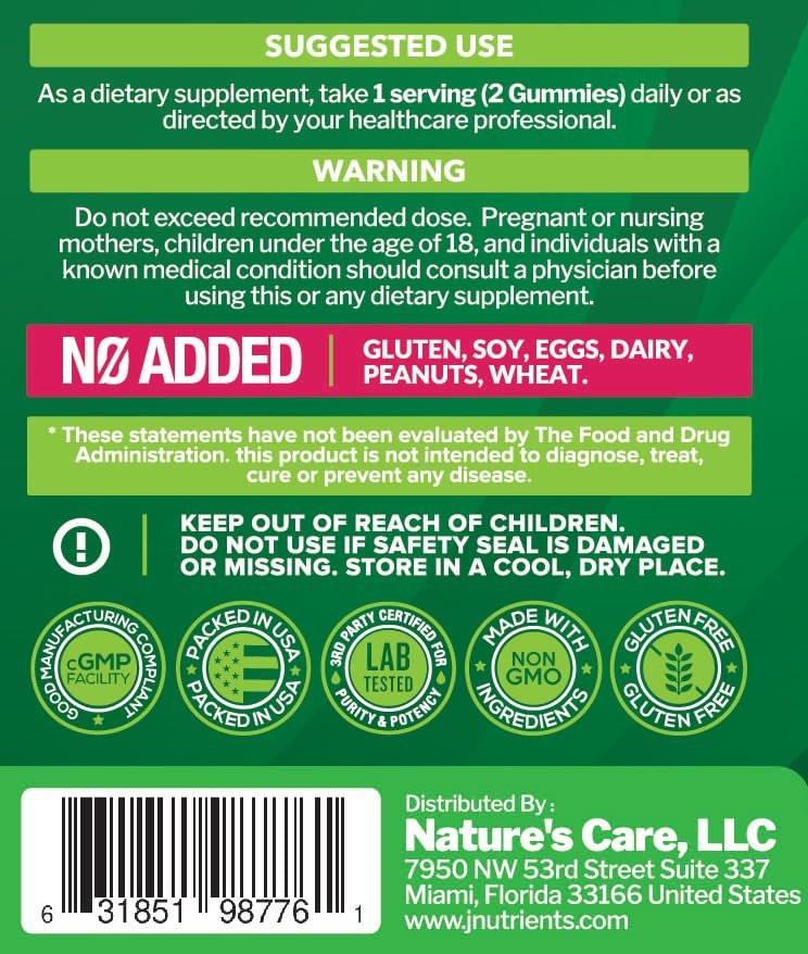 Sea Moss 3000mg Gummis mit Bladderwrack und Klettenwurzel - Natürliches irisches Seemoos-Superfood für Immun-, Schilddrüsen- und Entgiftungsunterstützung - Extra stark für Männer & Frauen - Glutenfrei, vegan - 60 Gummis