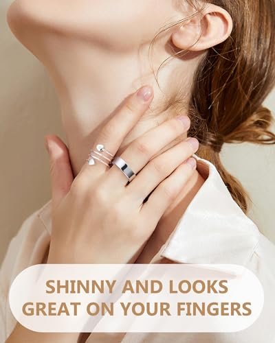 Feraco 2 Stück Kupferringe für Damen – 99,99% Reines Kupfer Magnetischer Daumenring mit Magnet – Lymphatik Schmuck Geschenk für Frauen, Muttertagsgeschenk