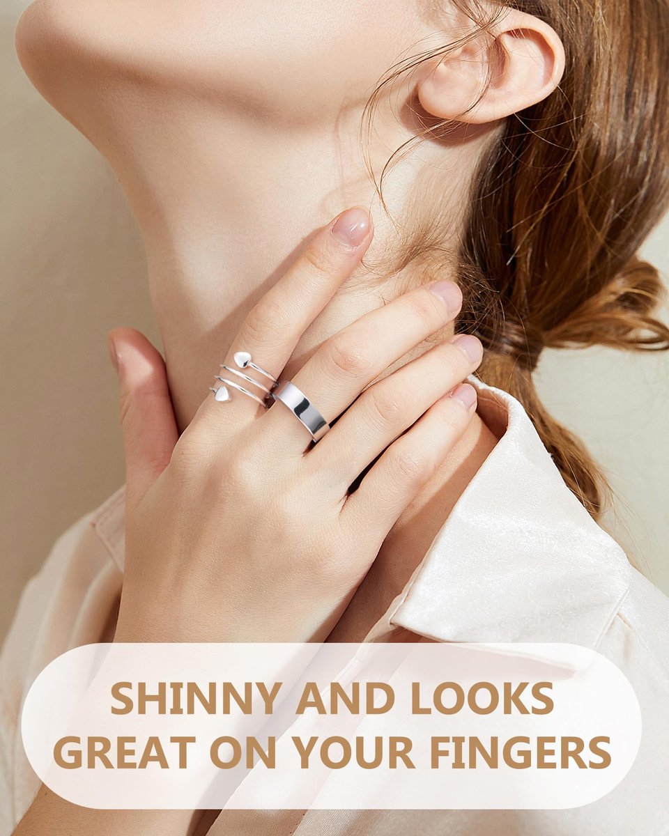Feraco 2 Stück Kupferringe für Damen – 99,99% Reines Kupfer Magnetischer Daumenring mit Magnet – Lymphatik Schmuck Geschenk für Frauen, Muttertagsgeschenk