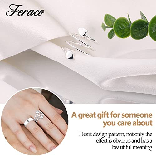 Feraco 2 Stück Kupferringe für Damen – 99,99% Reines Kupfer Magnetischer Daumenring mit Magnet – Lymphatik Schmuck Geschenk für Frauen, Muttertagsgeschenk