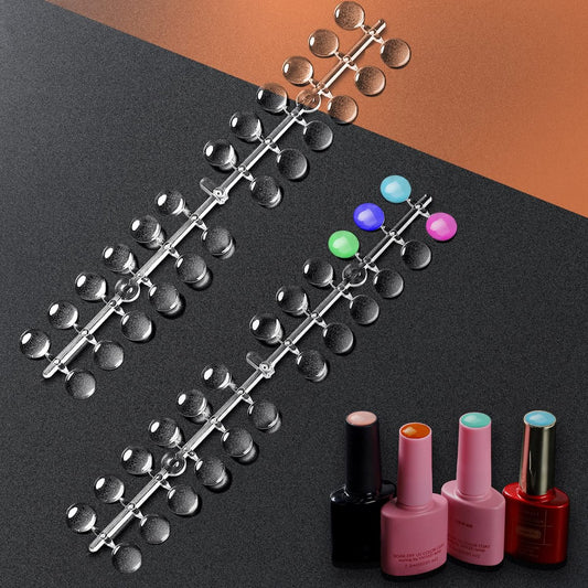 JASSINS 120-teilige Klare Nagelfarben-Displayspitzen, Nagellack-Farbkarten-Dots mit Klebeetiketten