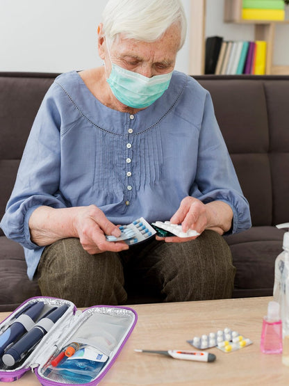 YOUSHARES Tragbarer Insulin-Kühlkoffer für Reisen - TSA-geprüfte Aufbewahrungstasche für Diabetes-Zubehör, EVA-isolierte Organizer für EpiPens, Kühltasche für Medikamente mit 2 Kühlakkus