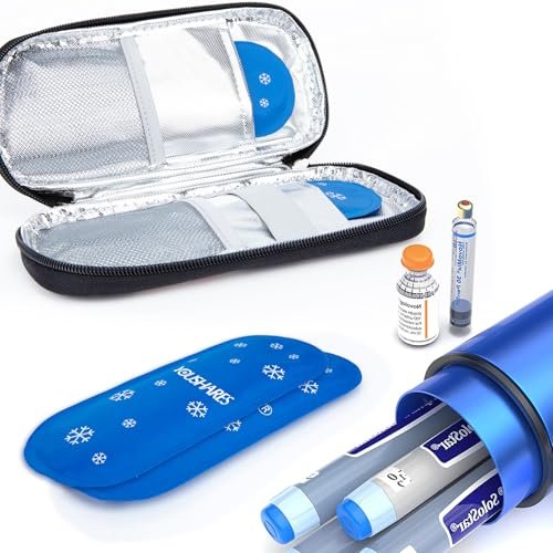 YOUSHARES Diabetes Kühlpacks für Diabetiker Reiseetui - TSA-zugelassene Kühlpacks für Insulin Kühltasche, Mini-Kühlpacks geeignet für die meisten isolierten Medikamententransporttaschen (2er-Pack)