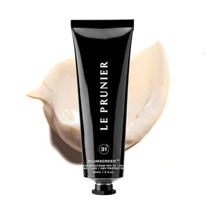 Le Prunier Plumscreen® Breitband-SPF 31 PA+++ – 7-fach preisgekrönter, rein mineralischer Sonnenschutz mit Plum Superfruit Complex® | Antioxidativer, feuchtigkeitsspendender Sonnenschutz für das Gesicht | 59 ml