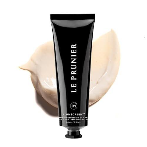 Le Prunier Plumscreen® Breitband-SPF 31 PA+++ – 7-fach preisgekrönter, rein mineralischer Sonnenschutz mit Plum Superfruit Complex® | Antioxidativer, feuchtigkeitsspendender Sonnenschutz für das Gesicht | 59 ml