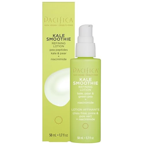 Pacifica Kale Smoothie Gesichtslotion - Verfeinernde Hautpflege, Feuchtigkeitscreme mit Niacinamid, Vitamin C und E, verkleinert Poren, für alle Hauttypen, ölige und Mischhaut, vegan, 50 ml