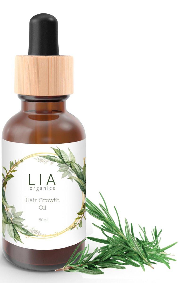 Lia Organics Haarwachstumsöl – Bio, vegan, tierversuchsfrei – mit Rosmarinöl, Rizinusöl, Kürbiskernöl, Amlaöl u.a. Für dickes, gesundes Haar, 50 ml