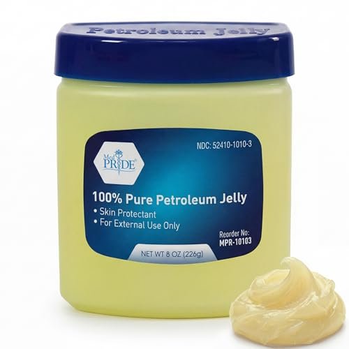 MED PRIDE 100% reines weißes Vaseline – 227 g Hautschutz & Feuchtigkeitscreme für trockene Haut, Ausschlag, Verbrennungen, Wunden, rissige Lippen & Windelausschlag – Duftfrei, hypoallergen, Familienpackung