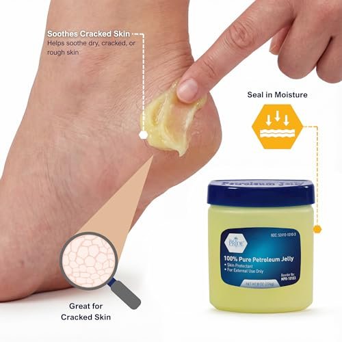 MED PRIDE 100% reines weißes Vaseline – 227 g Hautschutz & Feuchtigkeitscreme für trockene Haut, Ausschlag, Verbrennungen, Wunden, rissige Lippen & Windelausschlag – Duftfrei, hypoallergen, Familienpackung