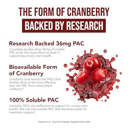 CranEaze®: Cranberrysaft-Extrakt plus D-Mannose – 36 mg PAC, 100% lösliches PAC – Unterstützt die Gesundheit der Harnwege – Wirksamste Cranberry-Kapseln für Frauen, UTI-Cranberry-Ergänzung – 60 Kapseln