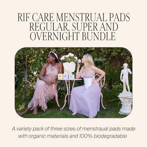Rif Care Bio Menstruationsbinden aus Hanffaser mit Flügeln – Reguläre Saugstärke, 14 Stück, FSA/HSA-berechtigt