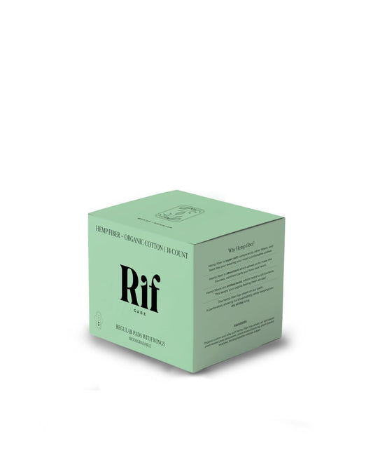 Rif Care Bio Menstruationsbinden aus Hanffaser mit Flügeln – Reguläre Saugstärke, 14 Stück, FSA/HSA-berechtigt