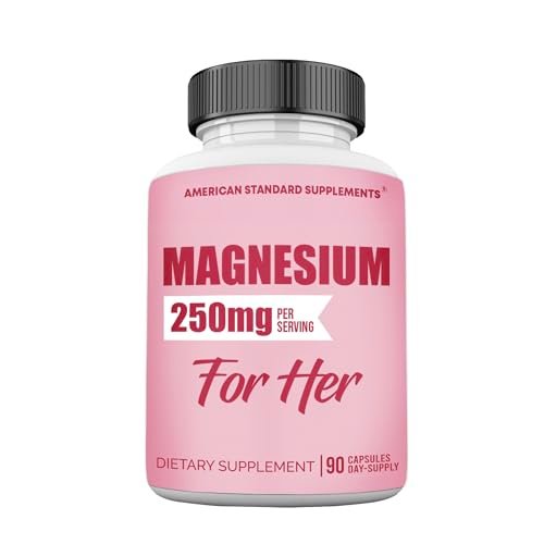 Magnesium Glycinat für Frauen 250 mg pro Kapsel, cheliertes Magnesiumglycinat, 90 Kapseln, 90 Tage Vorrat