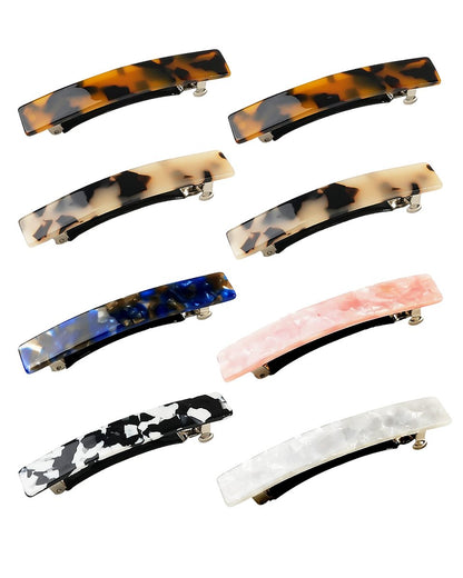 Haarspangen für Frauen, 8 Stück Acetat-Spangen für feines, dünnes und dickes Haar, 7,5 cm, rutschfest, French Tortoise Shell, Damen- und Mädchen-Accessoires