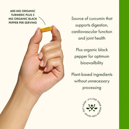 Swanson Premium Kurkuma & Schwarzer Pfeffer Antioxidantien Komplex - 90 vegane Kapseln, Gelenk-, Verdauungs- und Kreislaufunterstützung, nicht-GVO, bio