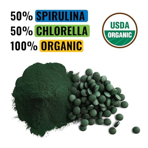 On Target Living Bio Spirulina Chlorella Reisegröße | Superfoods | USDA Bio | 250 Tabletten - 250 g (2,2 oz) | Vegan | Immununterstützung | Basenbildend | Proteinreich