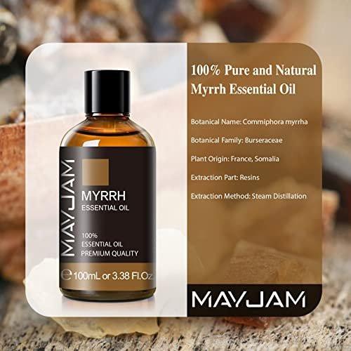 Myrrhe Ätherisches Öl 100 ml - MAYJAM Premium Myrrheöl mit Glaspipette, ideal für Diffuser und Kerzenherstellung