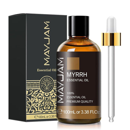 Myrrhe Ätherisches Öl 100 ml - MAYJAM Premium Myrrheöl mit Glaspipette, ideal für Diffuser und Kerzenherstellung