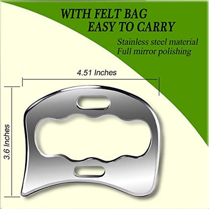 BYYDDIY 2-in-1 Edelstahl Muskel Scraper Set - Gua Sha Massage Scraper für Tiefengewebe-Massage