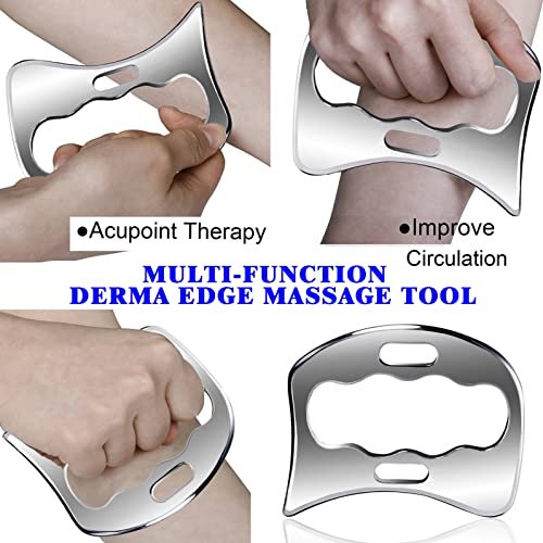 BYYDDIY 2-in-1 Edelstahl Muskel Scraper Set - Gua Sha Massage Scraper für Tiefengewebe-Massage