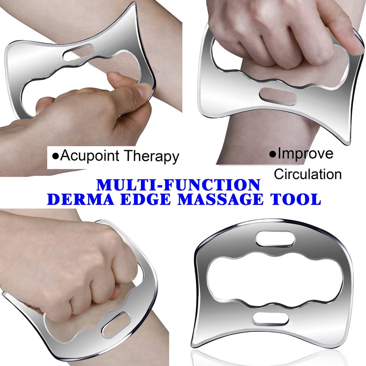 BYYDDIY 2-in-1 Edelstahl Muskel Scraper Set - Gua Sha Massage Scraper für Tiefengewebe-Massage
