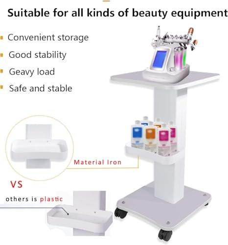 HUOXOU Ästhetik-Wagen – Rollbarer Beauty-Salon-Trolley mit Rädern, Belastbarkeit 220 lbs, Weiß
